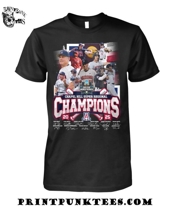Arizona Diamondbacks Chapel Hill Super Regional Champions 2025 T-Shirt