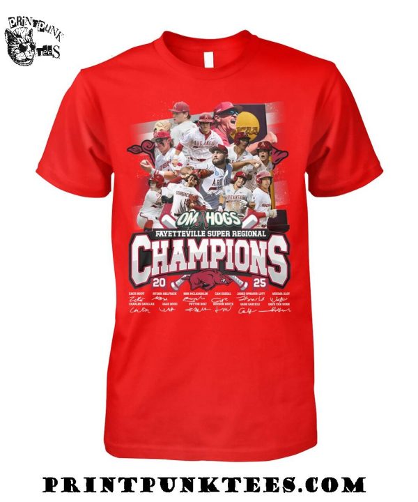 Arkansas Razorbacks Fayetteville Super Regional Champions 2025 T-Shirt