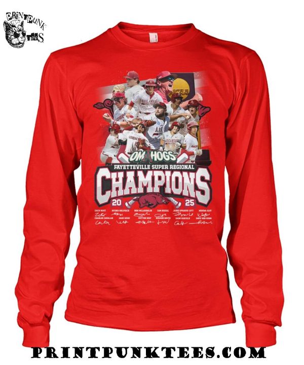 Arkansas Razorbacks Fayetteville Super Regional Champions 2025 T-Shirt