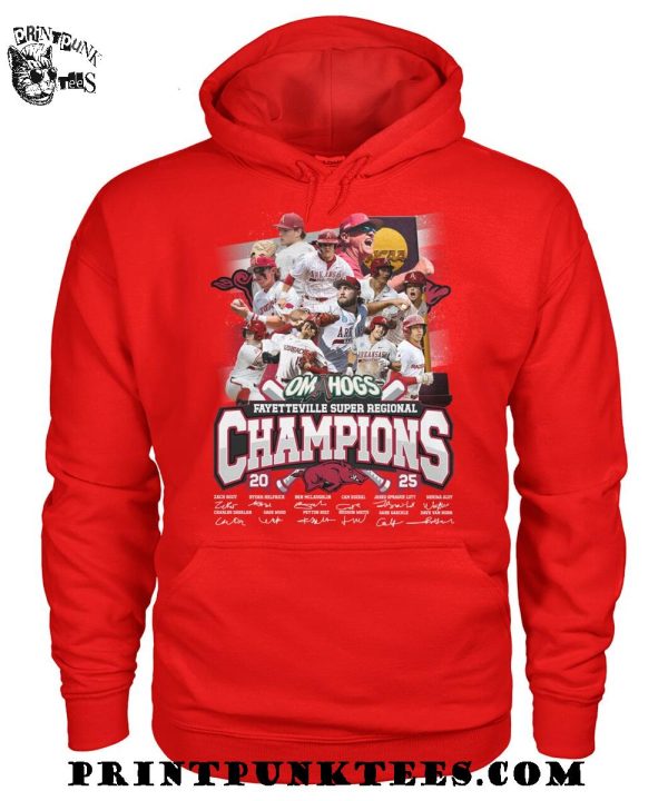 Arkansas Razorbacks Fayetteville Super Regional Champions 2025 T-Shirt