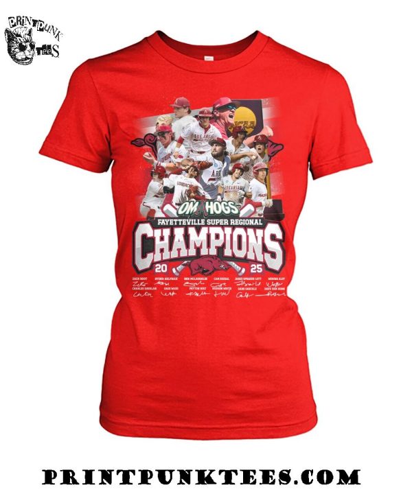 Arkansas Razorbacks Fayetteville Super Regional Champions 2025 T-Shirt