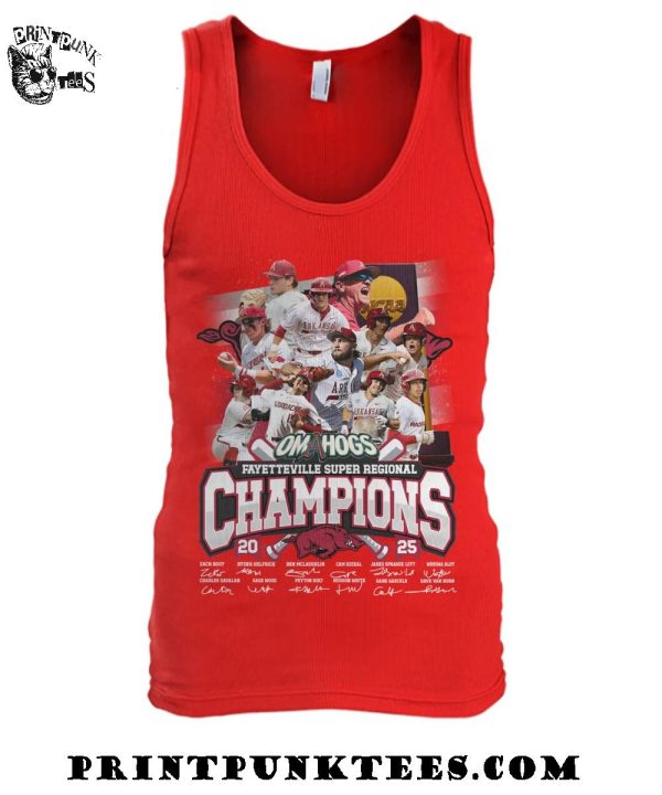 Arkansas Razorbacks Fayetteville Super Regional Champions 2025 T-Shirt