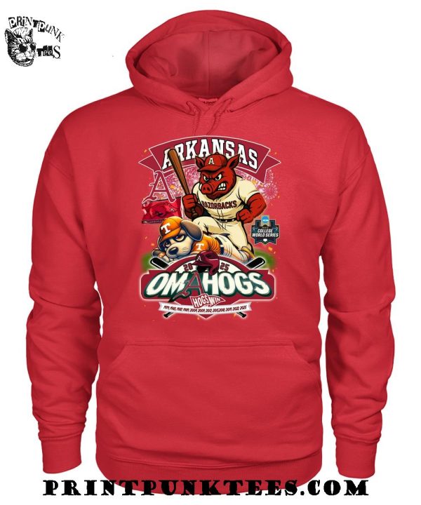Arkansas Razorbacks Men’s College World Series Omahogs Hogswin 2025 T-Shirt