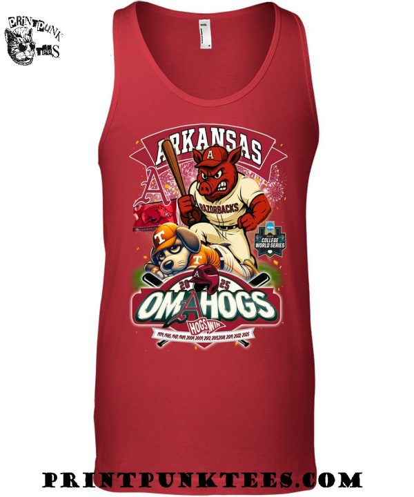 Arkansas Razorbacks Men’s College World Series Omahogs Hogswin 2025 T-Shirt