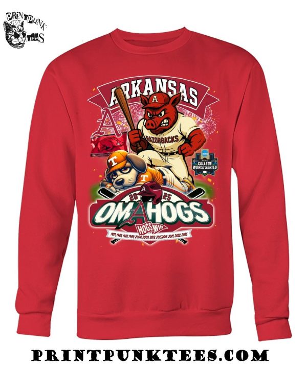 Arkansas Razorbacks Men’s College World Series Omahogs Hogswin 2025 T-Shirt