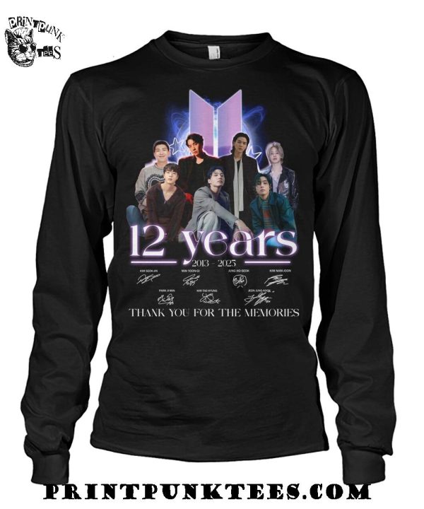 BTS 12 Years 2013-2025 Thank You For The Memories T-Shirt