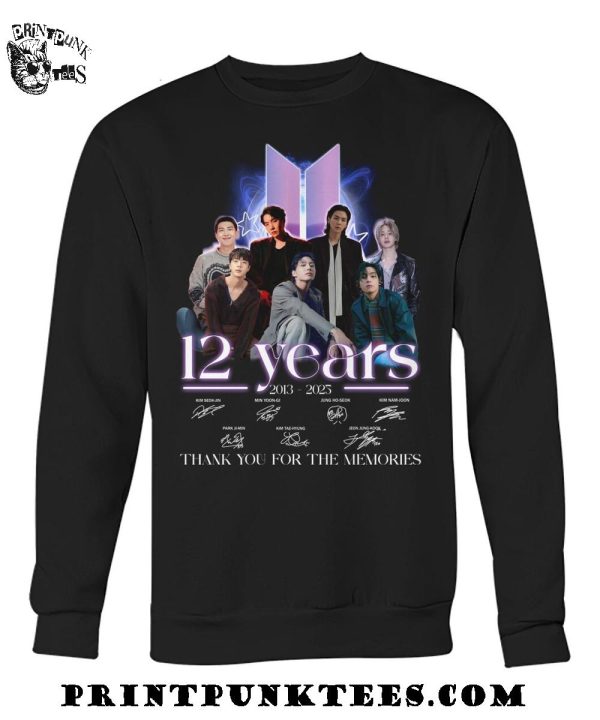 BTS 12 Years 2013-2025 Thank You For The Memories T-Shirt