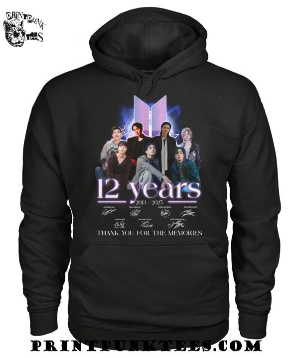BTS 12 Years 2013-2025 Thank You For The Memories T-Shirt