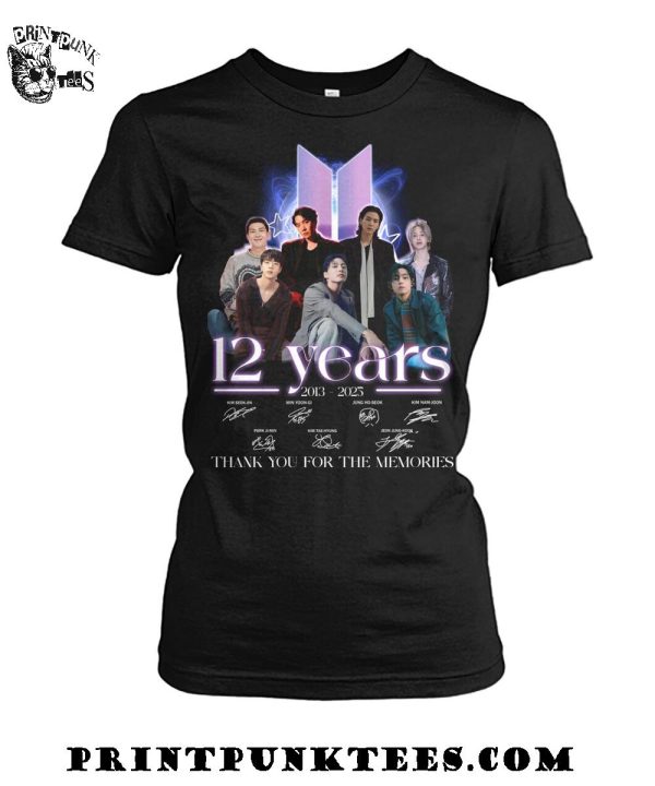 BTS 12 Years 2013-2025 Thank You For The Memories T-Shirt