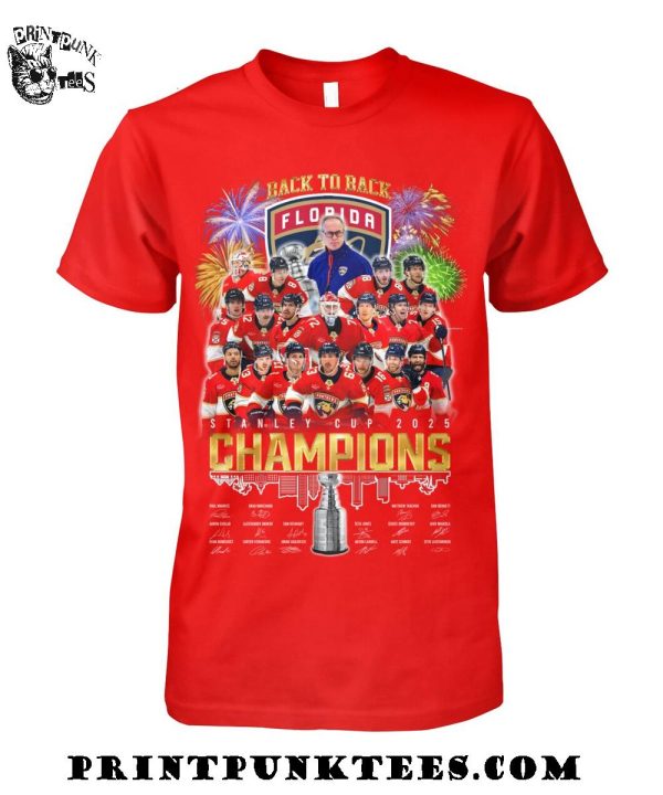 Back To Back Florida Panthers Stanley Cup 2025 Champions T-Shirt