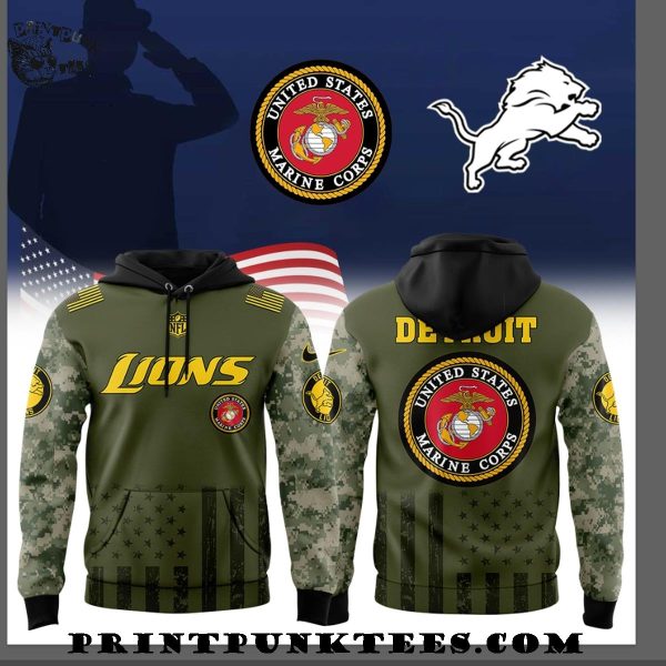 Detroit Lions Marine Corps 2025 Hoodie