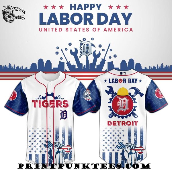 Detroit Tigers MLB x Happy Labor Day United States Of America 2025 Baseball Jersey