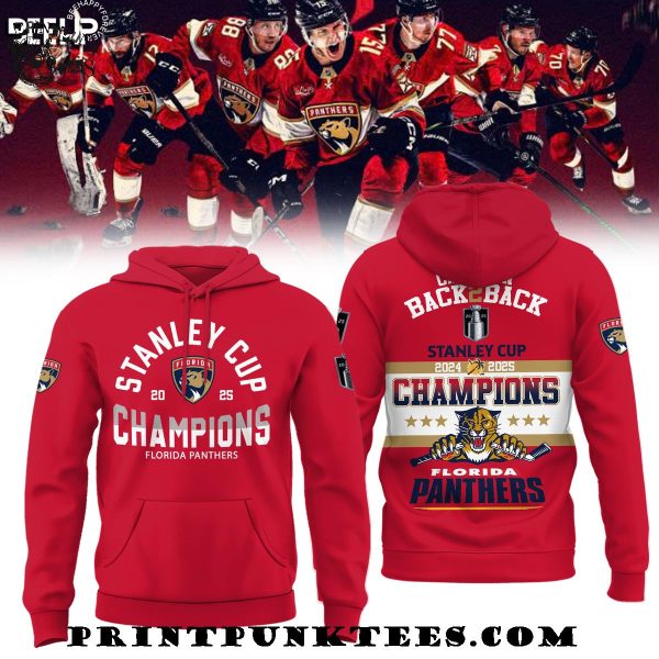 Florida Panthers Cats Win Back To Back 2024-2025 Champions Red Hoodie