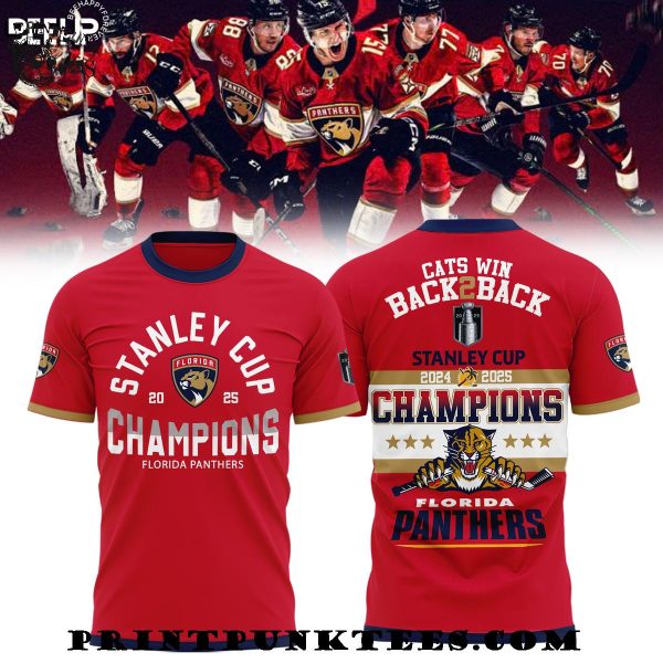Florida Panthers Cats Win Back To Back 2024-2025 Champions Red Hoodie