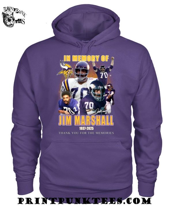 In Memory Of Jim Marshall 1937-2025 Thank You For The Memories T-Shirt