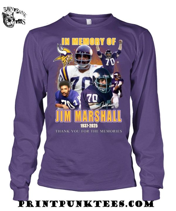 In Memory Of Jim Marshall 1937-2025 Thank You For The Memories T-Shirt