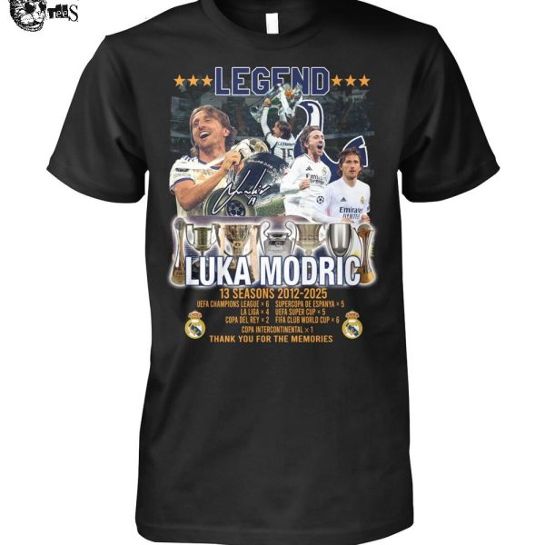 Legend Luka Modric Real Madrid 2025 Thank You For The Memories T-Shirt