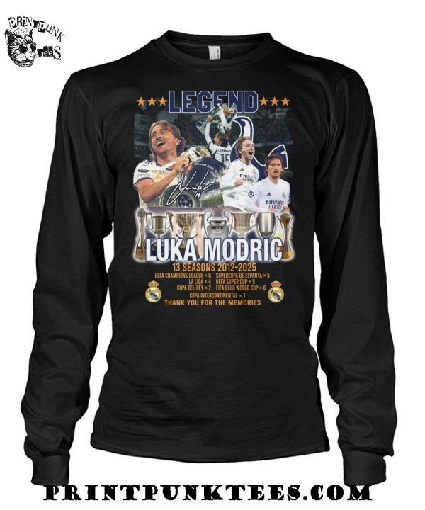 Legend Luka Modric Real Madrid 2025 Thank You For The Memories T-Shirt