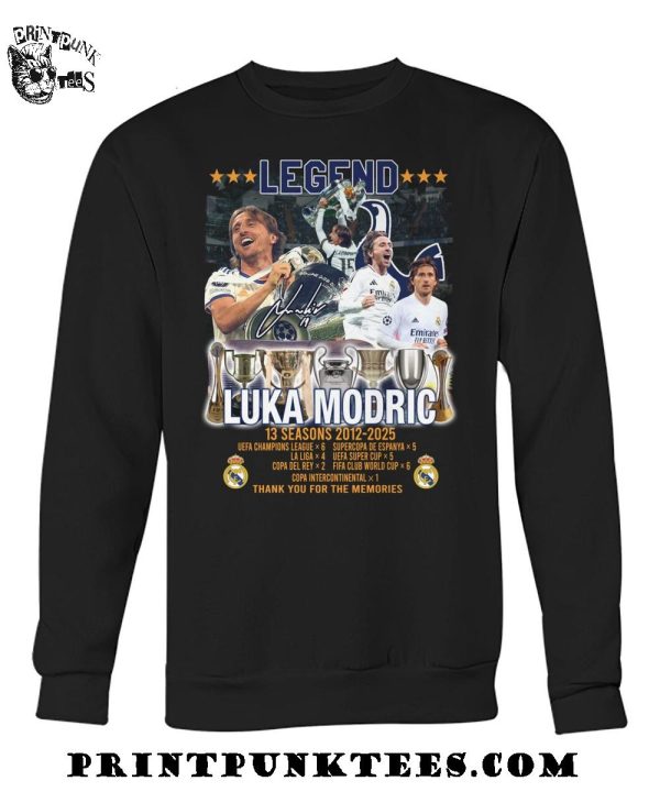 Legend Luka Modric Real Madrid 2025 Thank You For The Memories T-Shirt