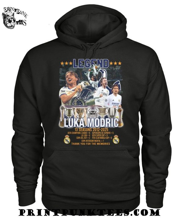 Legend Luka Modric Real Madrid 2025 Thank You For The Memories T-Shirt