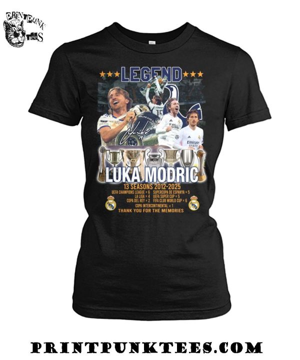 Legend Luka Modric Real Madrid 2025 Thank You For The Memories T-Shirt