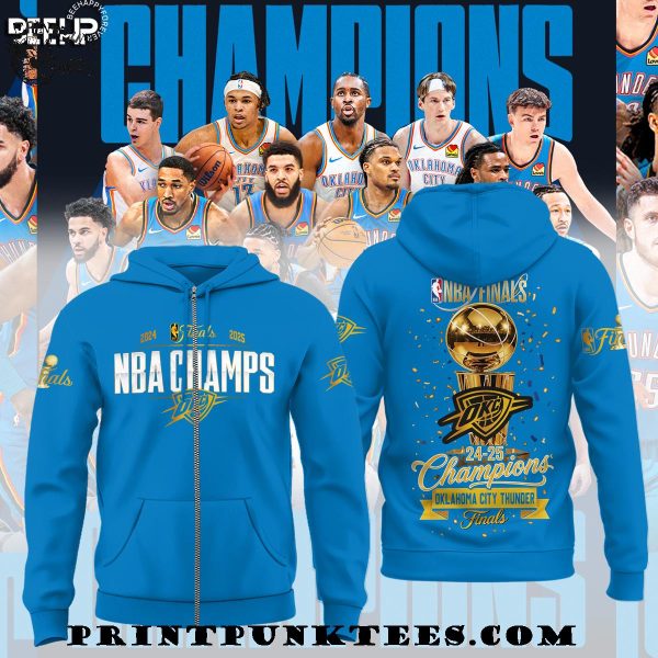 NBA Final 2024-2025 Champions Oklahoma City Thunder Special New T-Shirt – Blue