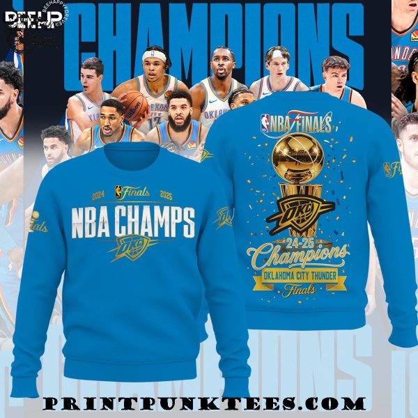 NBA Final 2024-2025 Champions Oklahoma City Thunder Special New T-Shirt – Blue