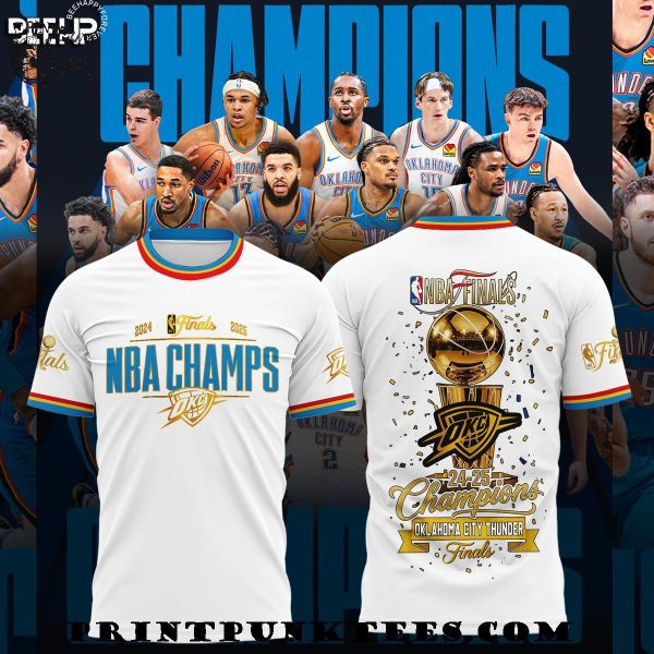 Oklahoma City Thunder NBA Final 2024-2025 Champions Special New T-Shirt – White