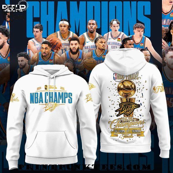 Oklahoma City Thunder NBA Final 2024-2025 Champions Special New T-Shirt – White