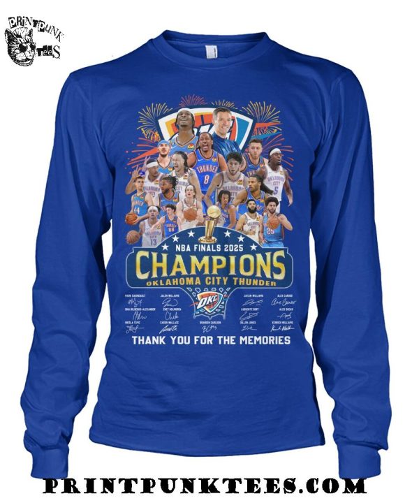 Oklahoma City Thunder NBA Finals 2025 Champions Thank You For The Memories T-Shirt