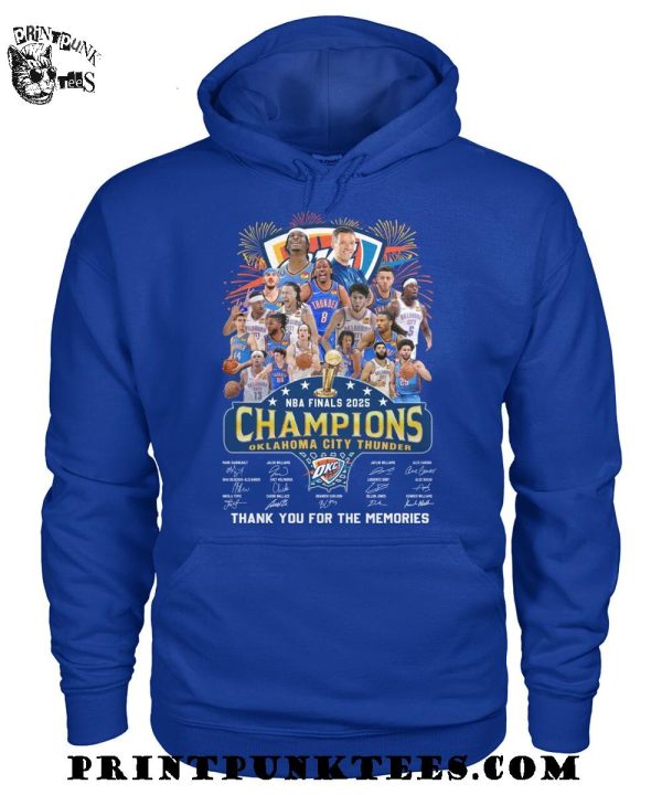 Oklahoma City Thunder NBA Finals 2025 Champions Thank You For The Memories T-Shirt
