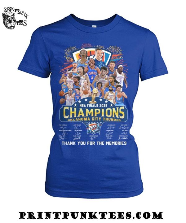 Oklahoma City Thunder NBA Finals 2025 Champions Thank You For The Memories T-Shirt