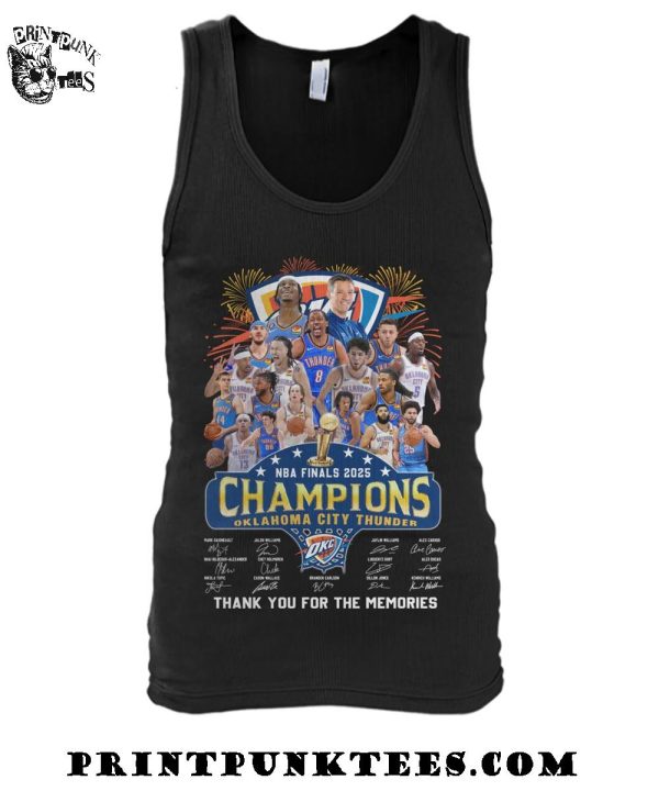 Oklahoma City Thunder NBA Finals 2025 Champions Thank You For The Memories T-Shirt