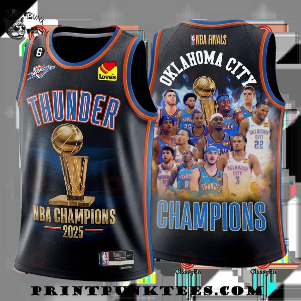 Oklahoma City Thunder NBA Finals Champions 2025 Basketball Jersey