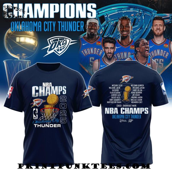Oklahoma City Thunder NBA Finals Champions 2025 Coach Daigneault Mark T-Shirt