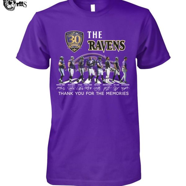 The Baltimore Ravens 30 Seasons Thank You For The Memories T-Shirt