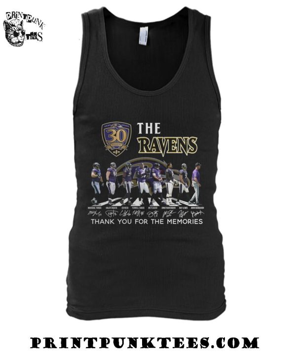 The Baltimore Ravens 30 Seasons Thank You For The Memories T-Shirt