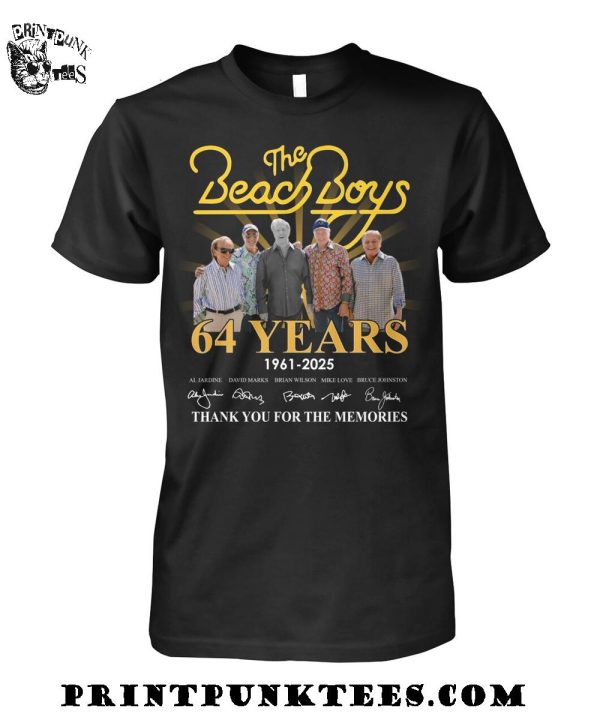 The Beach Boys 64 Years 1961-2025 Thank You For The Memories T-Shirt