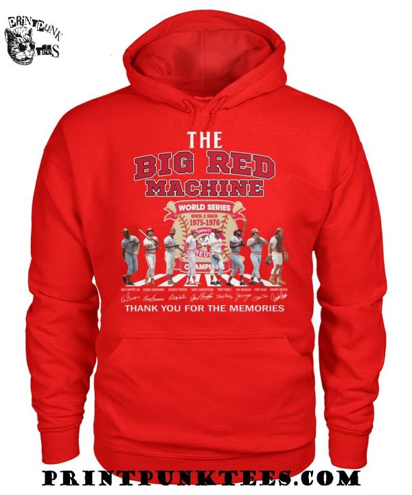 The Cincinnati Reds Bid Machine World Series Back 2 Back 1975-1976 Thank You For The Memories T-Shirt