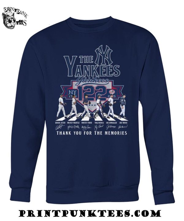 The New York Yankees 122 Years 1903-2025 Thank You For The Memories T-Shirt