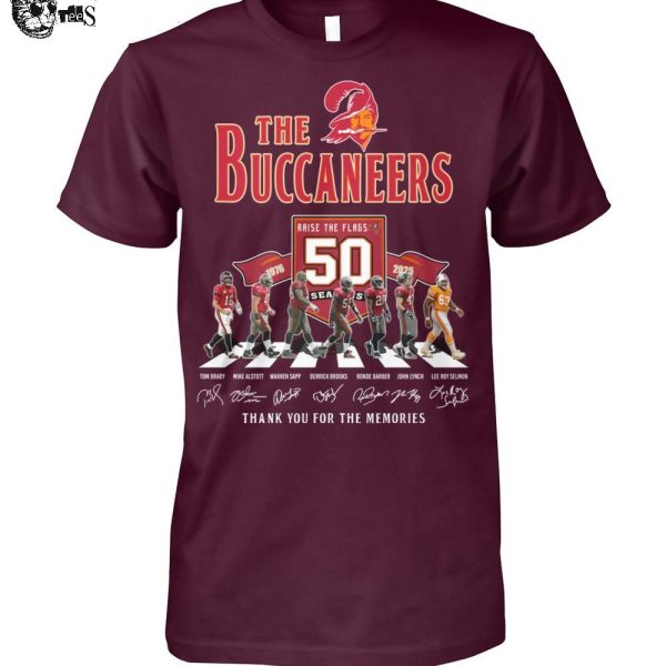 The Tampa Bay Buccaneers 50 Seasons Thank You For The Memories T-Shirt