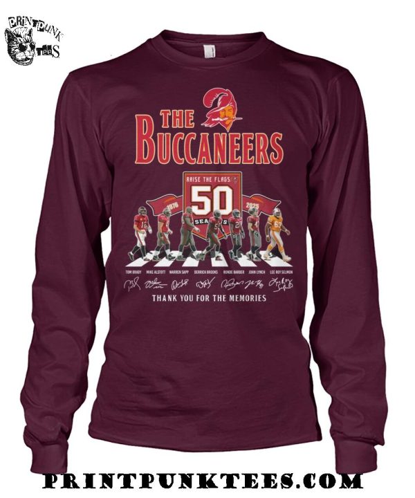 The Tampa Bay Buccaneers 50 Seasons Thank You For The Memories T-Shirt