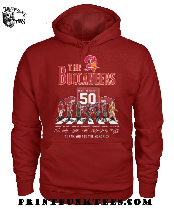 The Tampa Bay Buccaneers 50 Seasons Thank You For The Memories T-Shirt