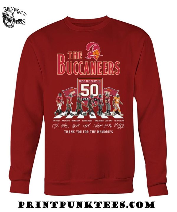 The Tampa Bay Buccaneers 50 Seasons Thank You For The Memories T-Shirt