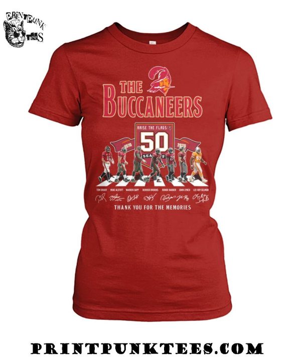 The Tampa Bay Buccaneers 50 Seasons Thank You For The Memories T-Shirt