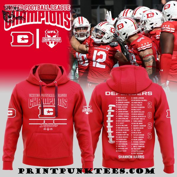 United Football League Champions DC Defenders 2025 Hoodie